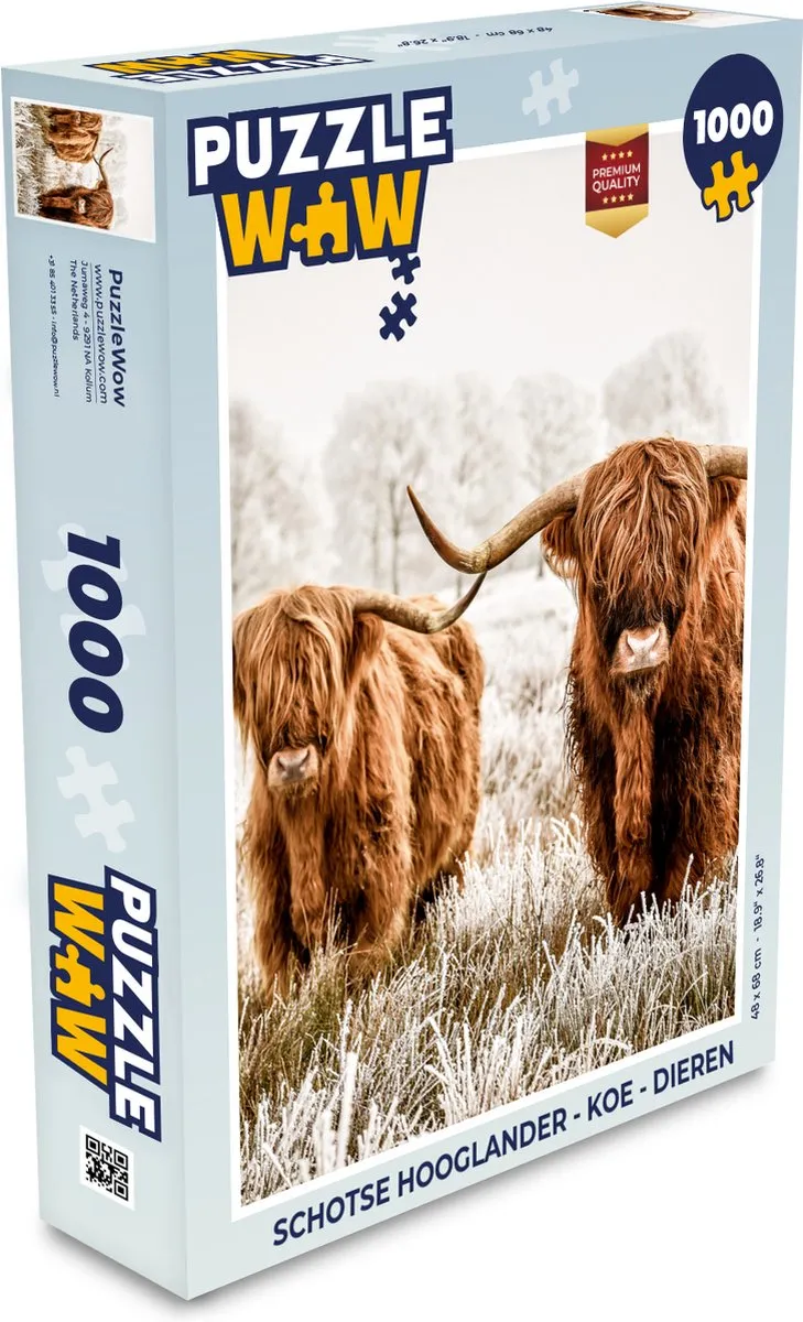 PuzzleWow Schotse Hooglander Puzzel 1000 Stuks