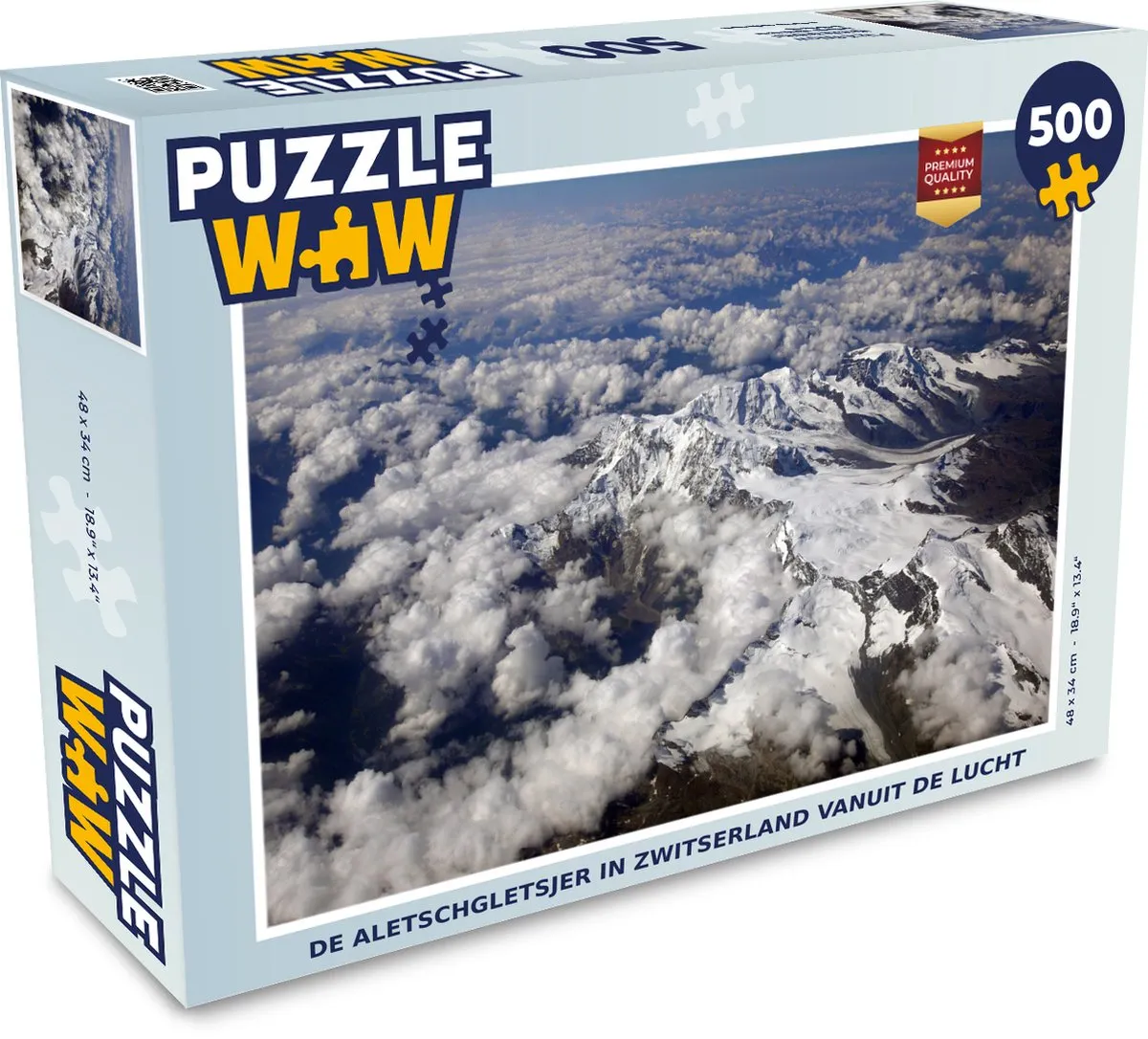 PuzzleWow De Aletschgletsjer Legpuzzel 500 Stuks - Multicolor