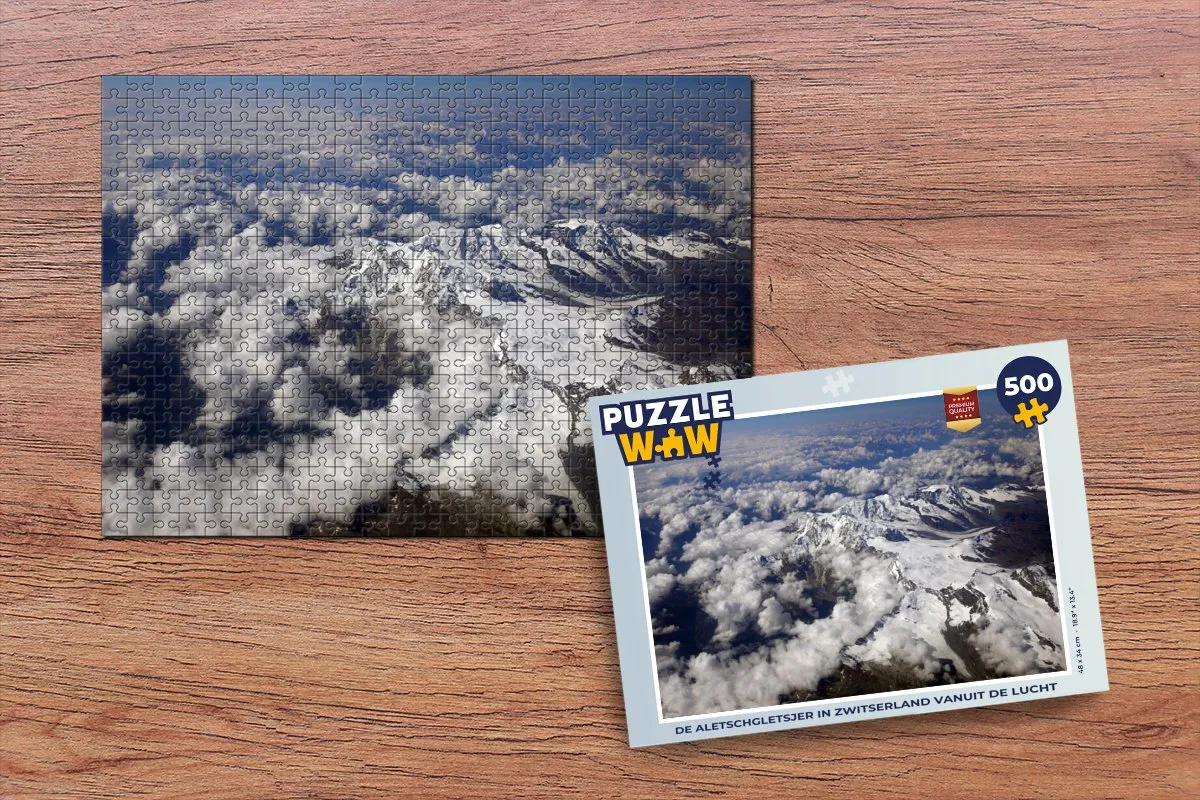 PuzzleWow De Aletschgletsjer Legpuzzel 500 Stuks - Multicolor