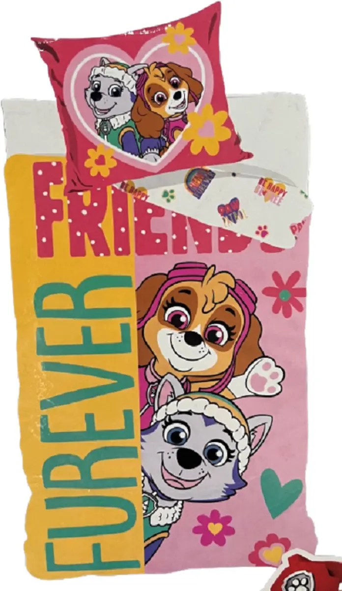 Dekbedovertrek Paw Patrol roze 140x200 cm