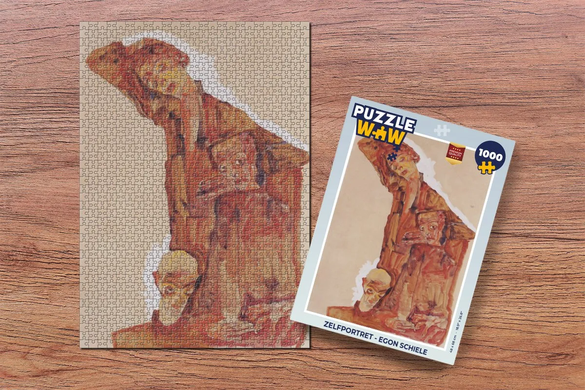 PuzzleWow Zelfportret Egon Schiele Legpuzzel 1000 Stuks - Multicolor