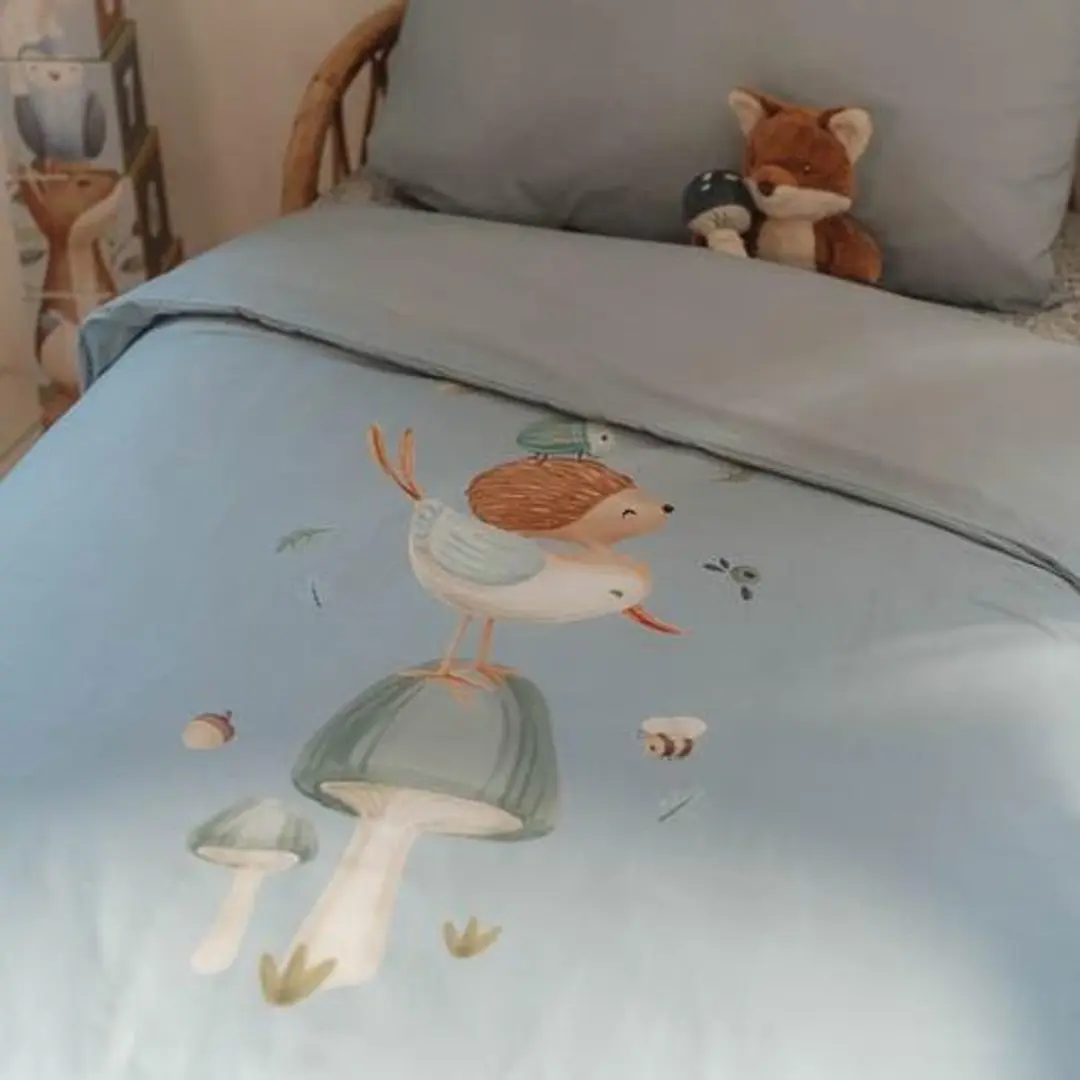 Little Dutch Junior Dekbedovertrek Forest Friends - Blauw - afbeelding 5 van 6