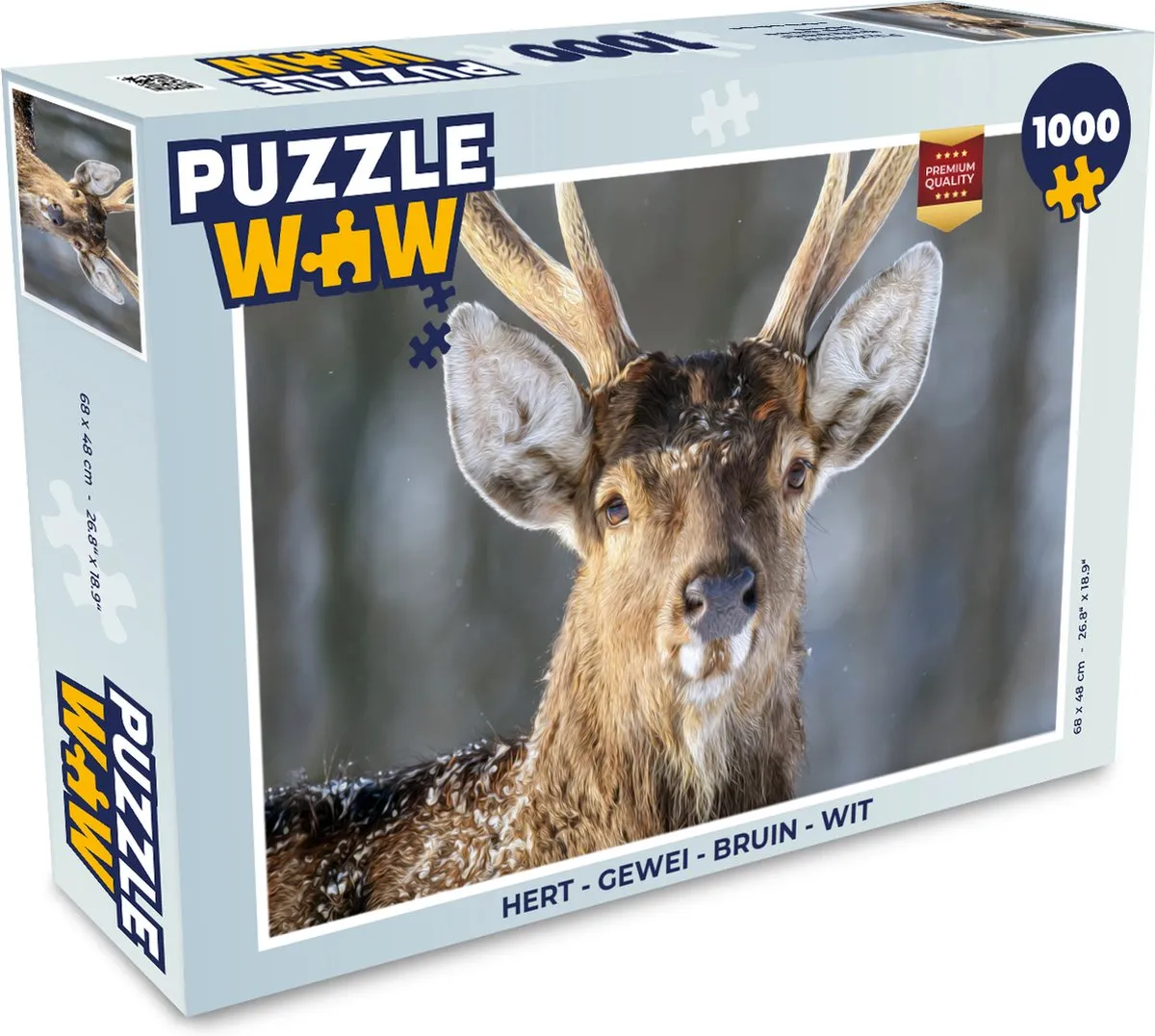 PuzzleWow Hert Gewei Legpuzzel 1000 Stuks - Multicolor