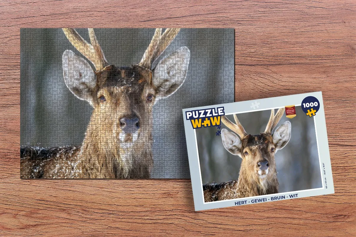 PuzzleWow Hert Gewei Legpuzzel 1000 Stuks - Multicolor
