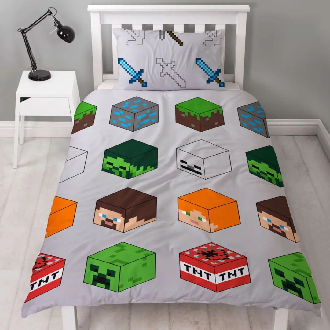 Minecraft Dekbedovertrek Eenpersoons - Multi Colour - afbeelding 6 van 6