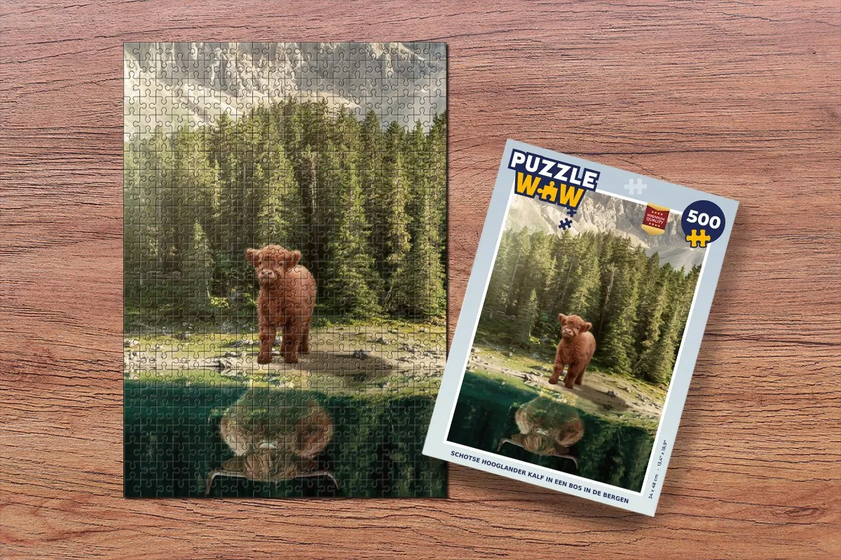 PuzzleWow Schotse Hooglander Legpuzzel 500 Stuks - Multicolor