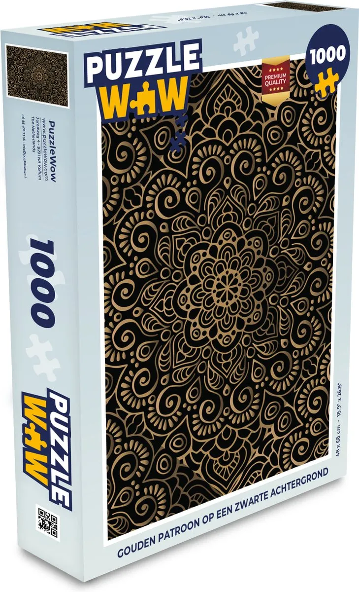 PuzzleWow Legpuzzel Gouden Patroon 1000 Stuks - Multicolor