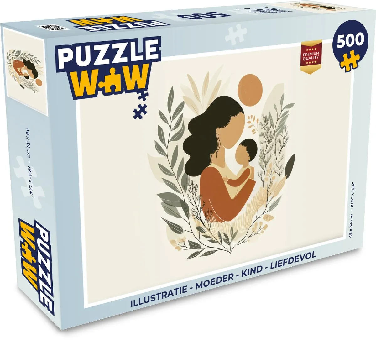 PuzzleWow Legpuzzel Moeder & Kind 500 Stuks - Illustratie