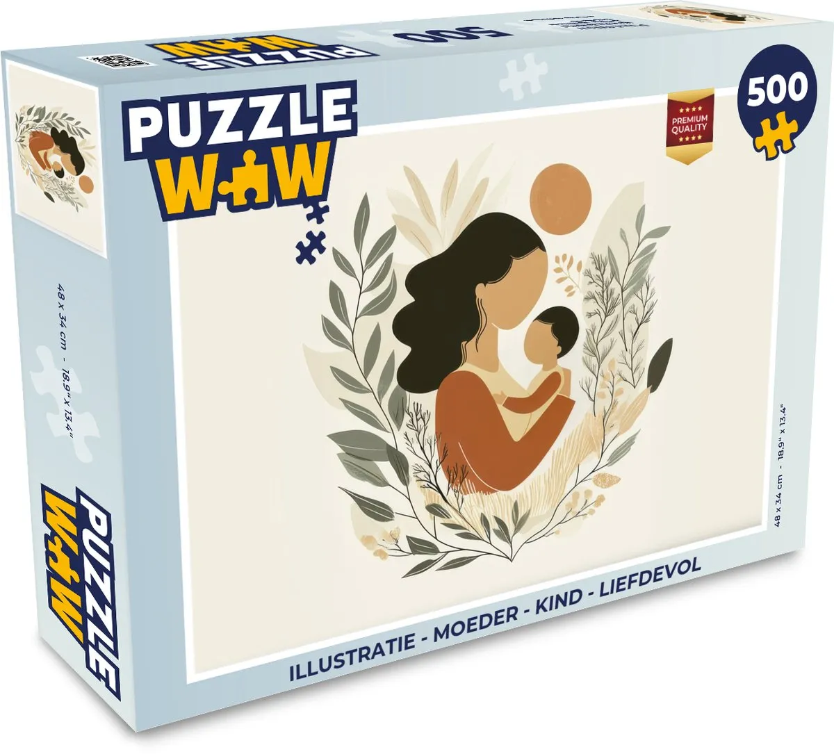 PuzzleWow Legpuzzel Moeder & Kind 500 Stuks - Illustratie