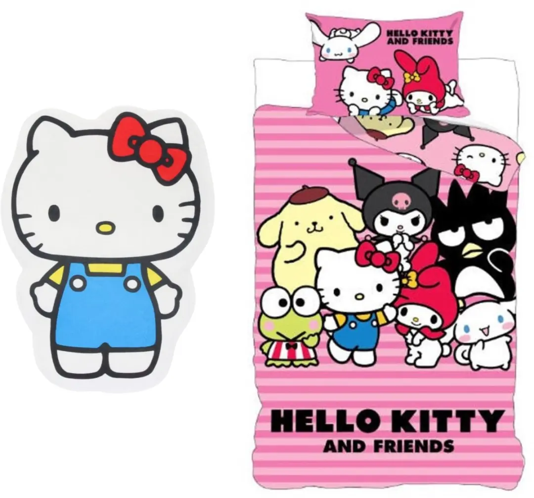 Hello Kitty Eenpersoons Slaapkamerset - Dekbedovertrek - afbeelding 2 van 2