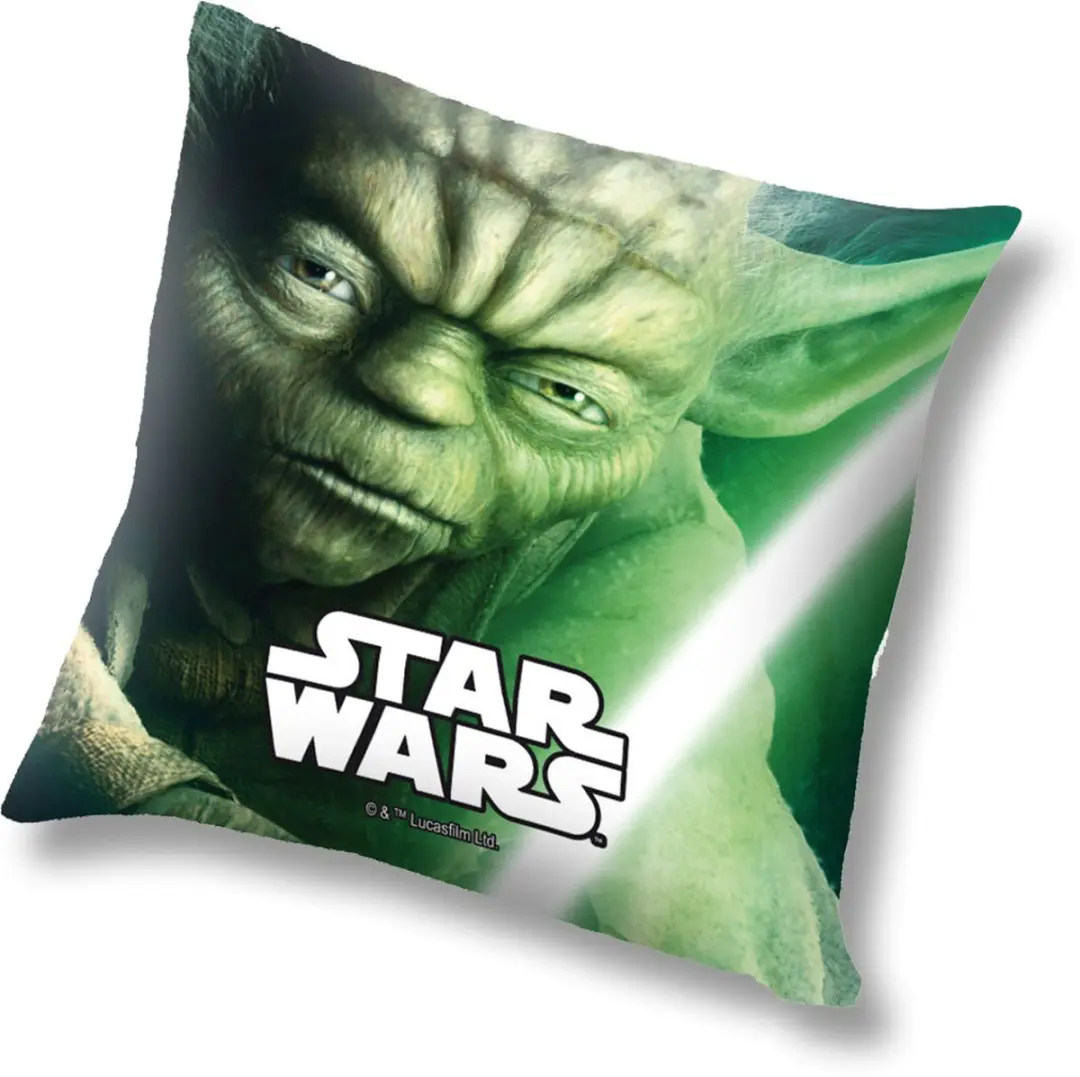 Star Wars Kussen Yoda Junior 40 X 40 Cm Polyester Groen- Deco- Slapen- Bed- Kame