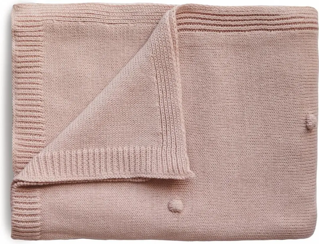 Mushie Deken Knitted Textured Dots Baby Blanket