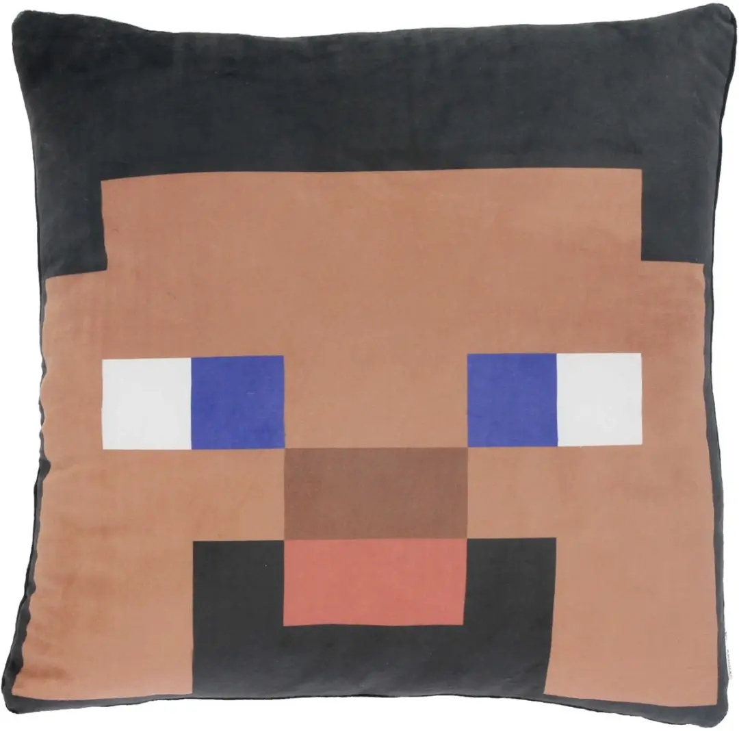 Minecraft Steve Kussen 40x40cm - Zwart - afbeelding 3 van 3