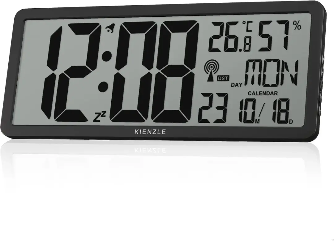 Bresser Kienzle Wandklok Digitaal XXL - Zwart - afbeelding 6 van 6