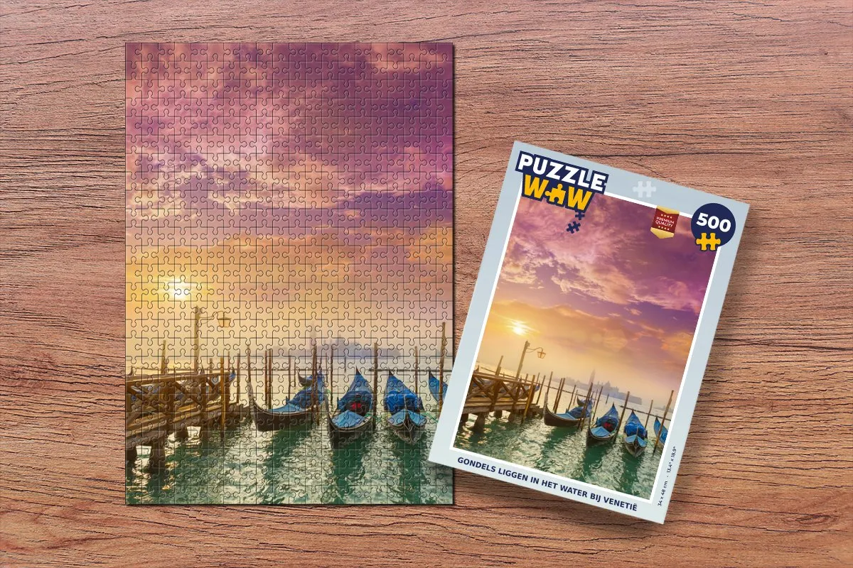 PuzzleWow Legpuzzel Gondel Venetië 500 Stuks - Multicolor