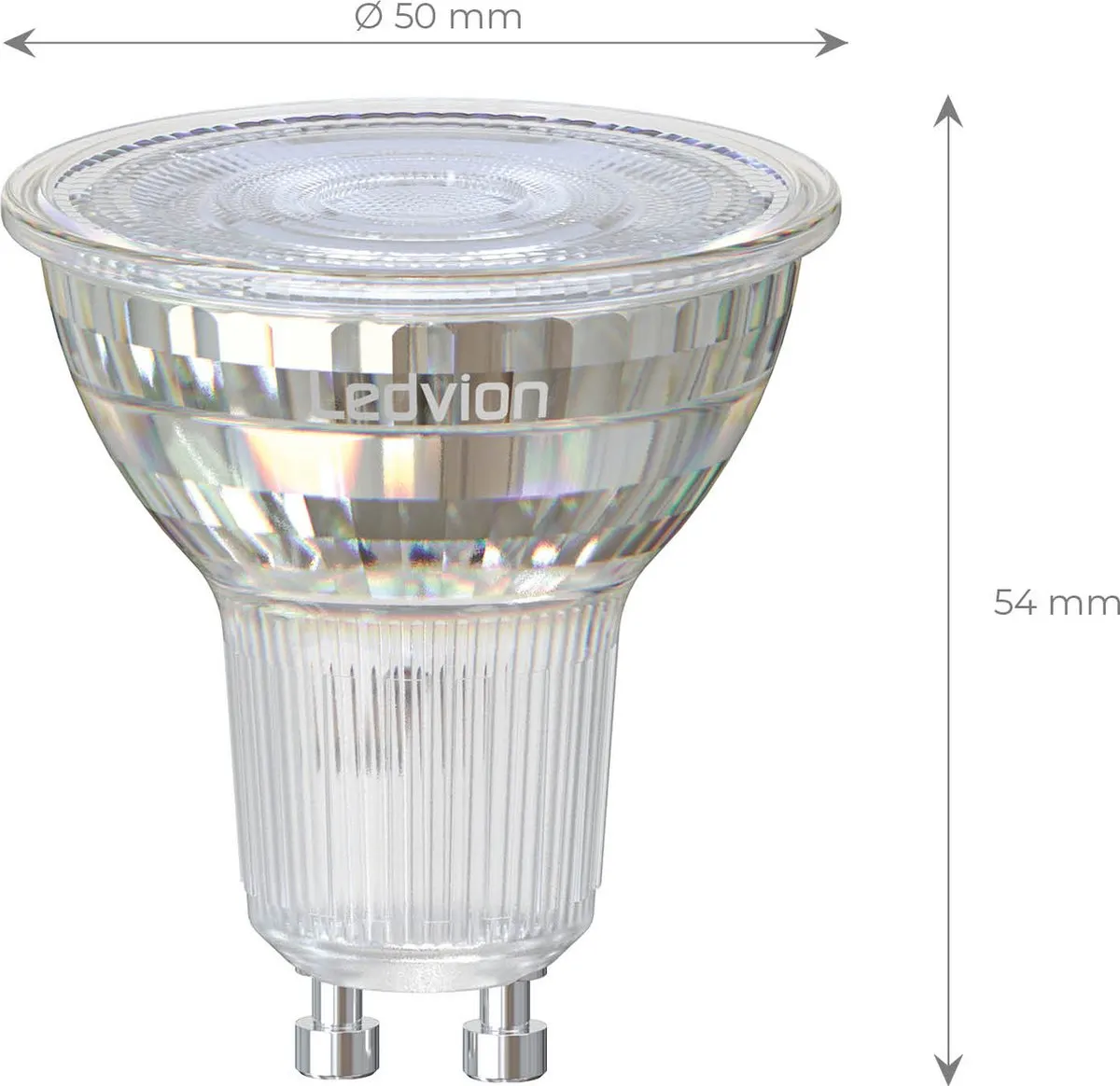 LEDVION 10x GU10 Spot Dimbaar 5W 2200-3000K - 10 Stuks