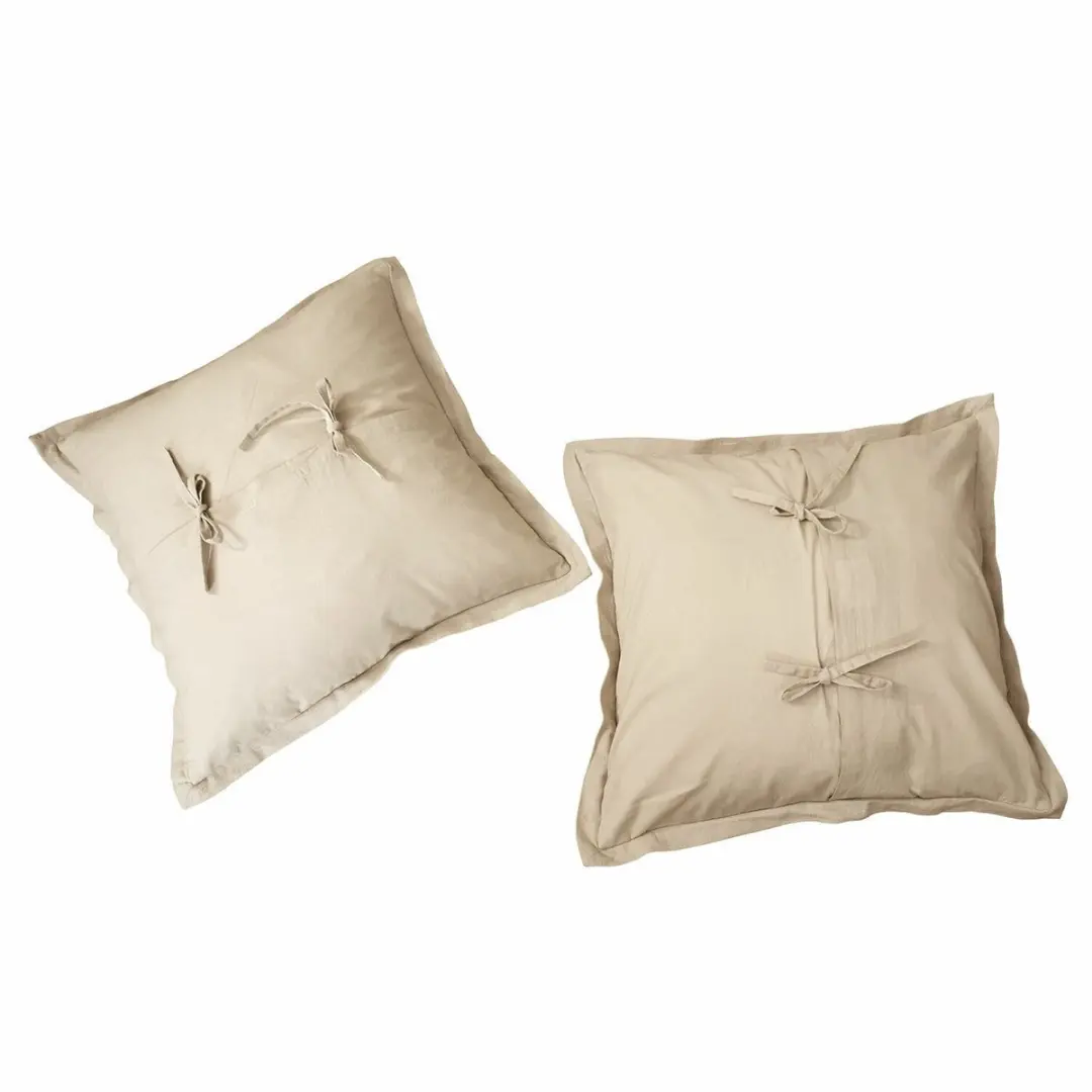 Loberon Olicianne Kussenhoes Set - 2 Stuks Taupe - afbeelding 3 van 6
