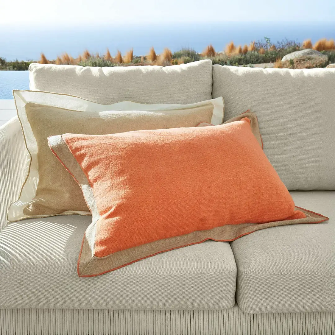 Loberon Kussenhoes Set 2 Stuks - beige/terracotta - afbeelding 2 van 2