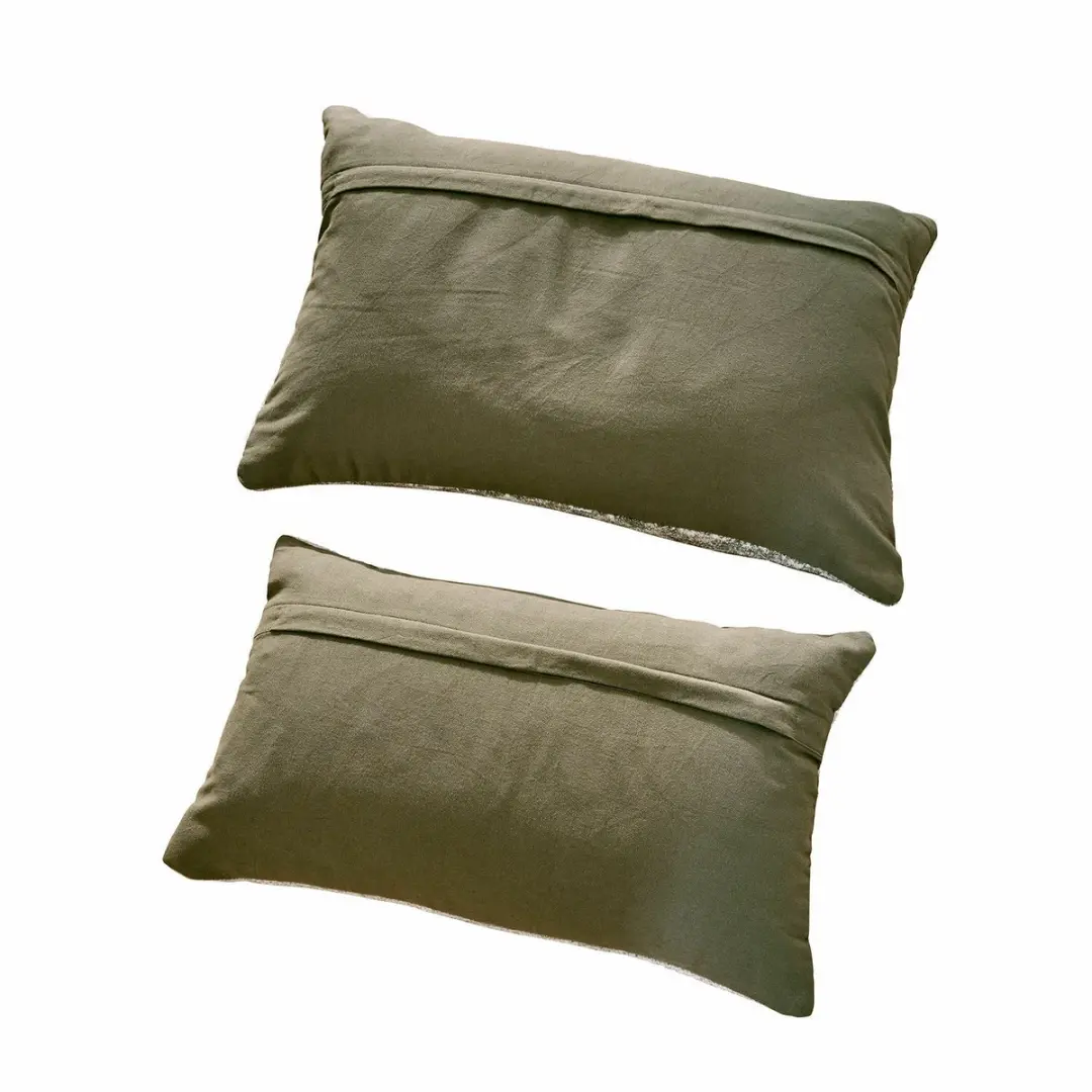 Loberon Kussenhoes Set 2 Stuks - Calperino - Beige/Groen - afbeelding 5 van 5