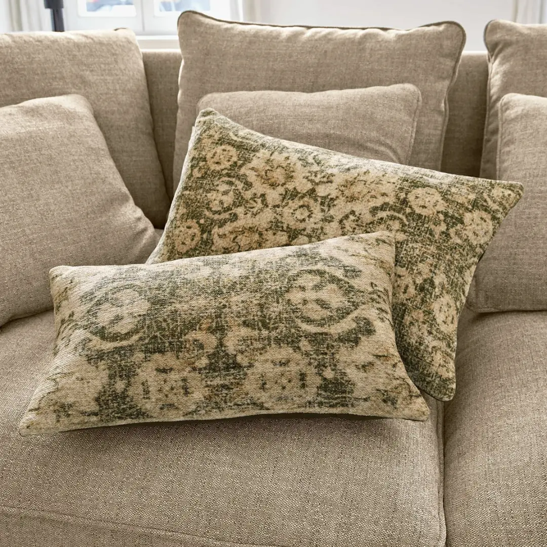 Loberon Kussenhoes Set 2 Stuks - Calperino - Beige/Groen - afbeelding 3 van 5