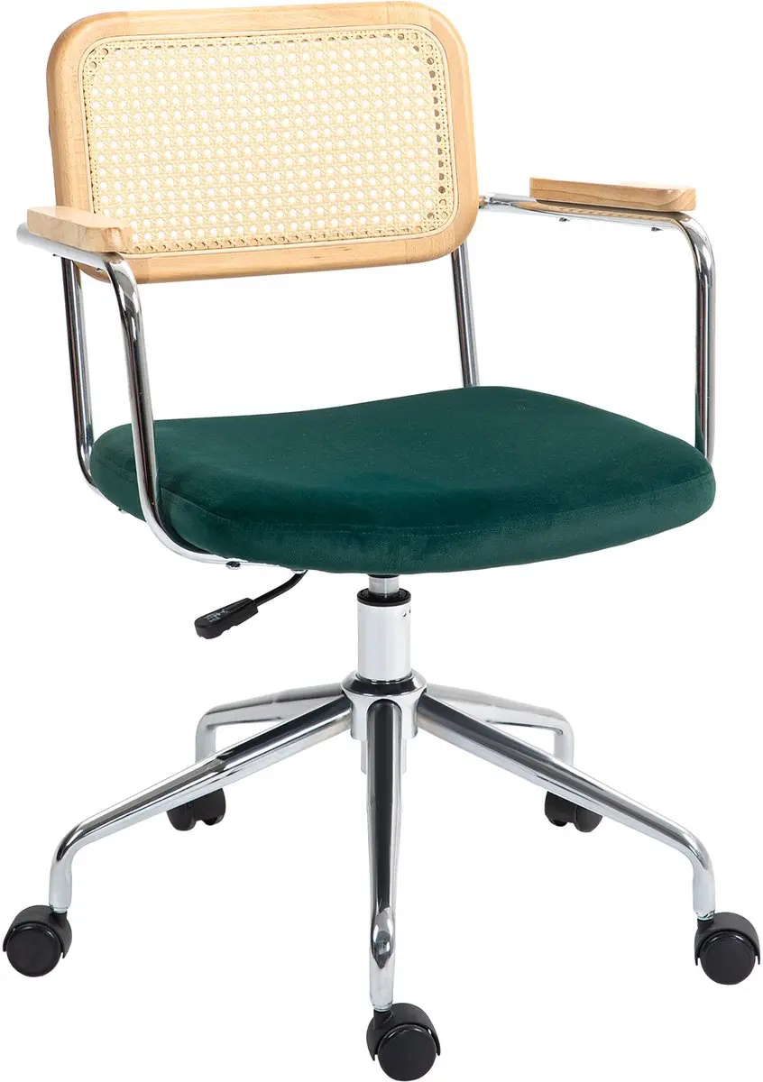 HOMCOM Bureaustoel Polyester, Staal 60L x 57B x 86-94H cm Groen