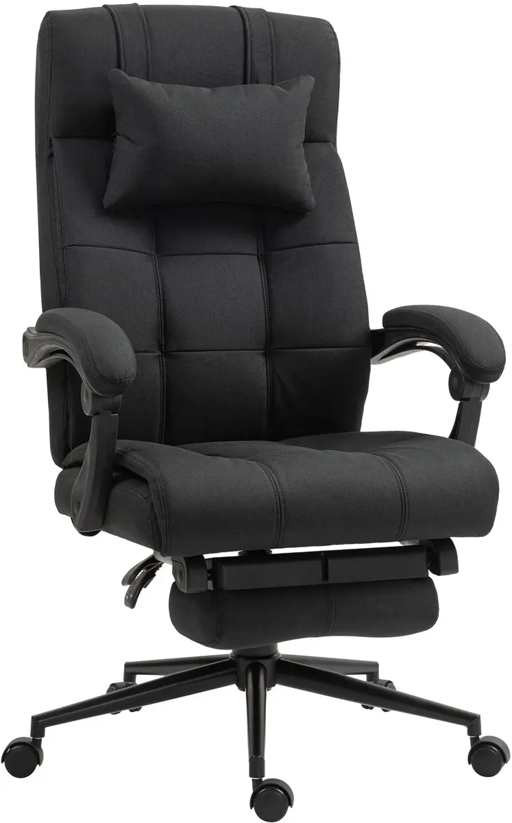 Vinsetto-Bürostuhl-Polyester, Schaumstoff-76L x 66B x 112-120H cm-Schwarz
