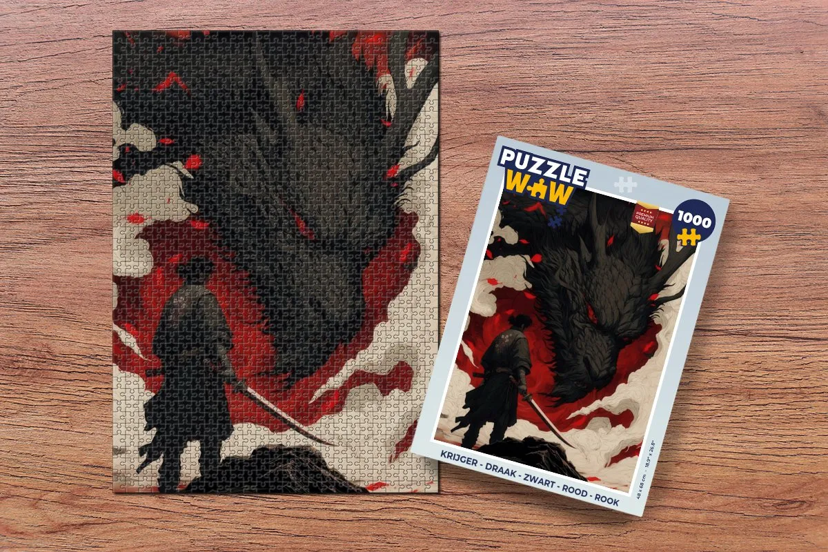 PuzzleWow Krijger Draak Rook Legpuzzel 1000 Stukjes