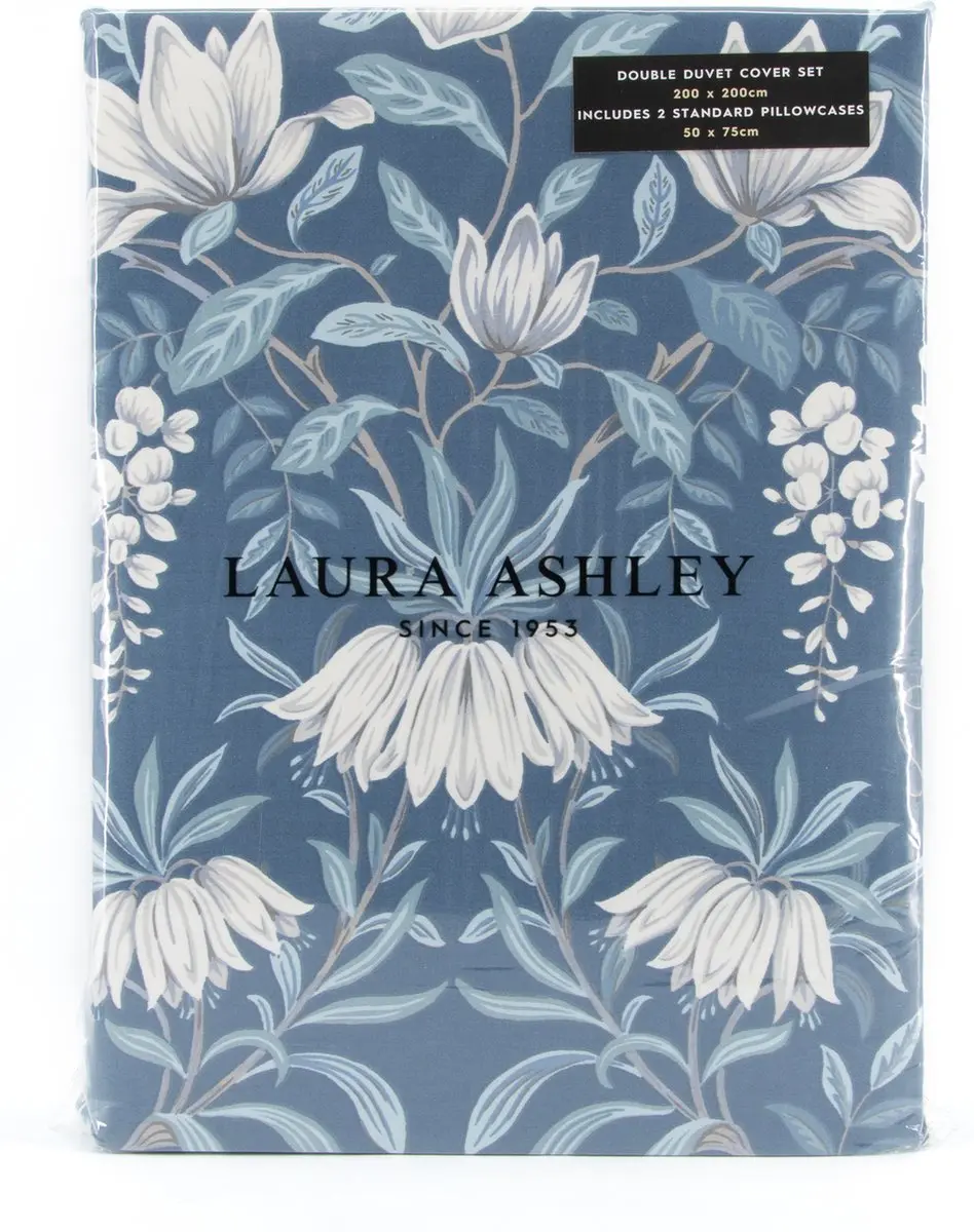 Laura Ashley Parterre Dekbedovertrek - Bloemen - Tweepersoons 200x200 - Blauw