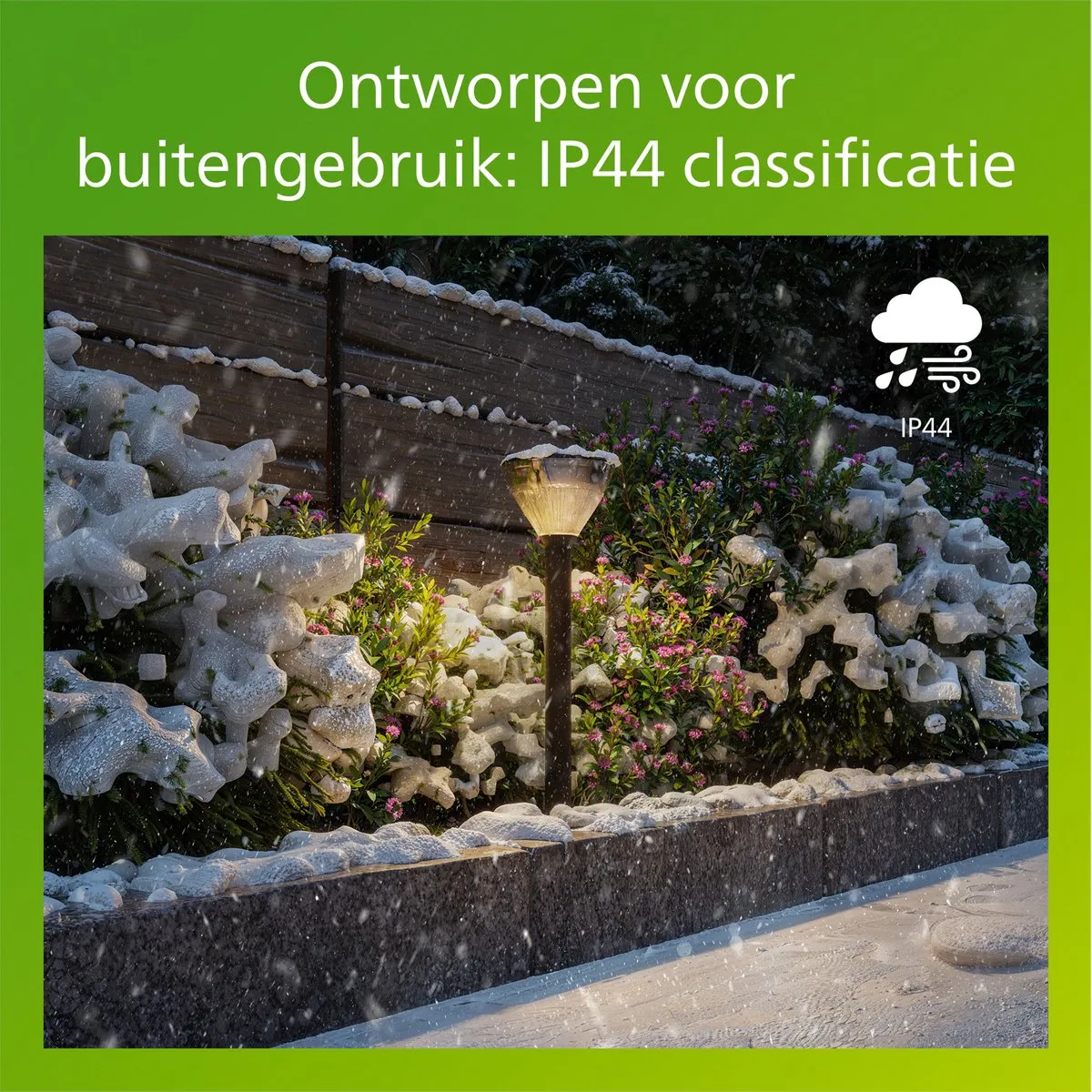Philips Kyna Solar Sokkellamp Zwart - Warmwit 2700K - IP44