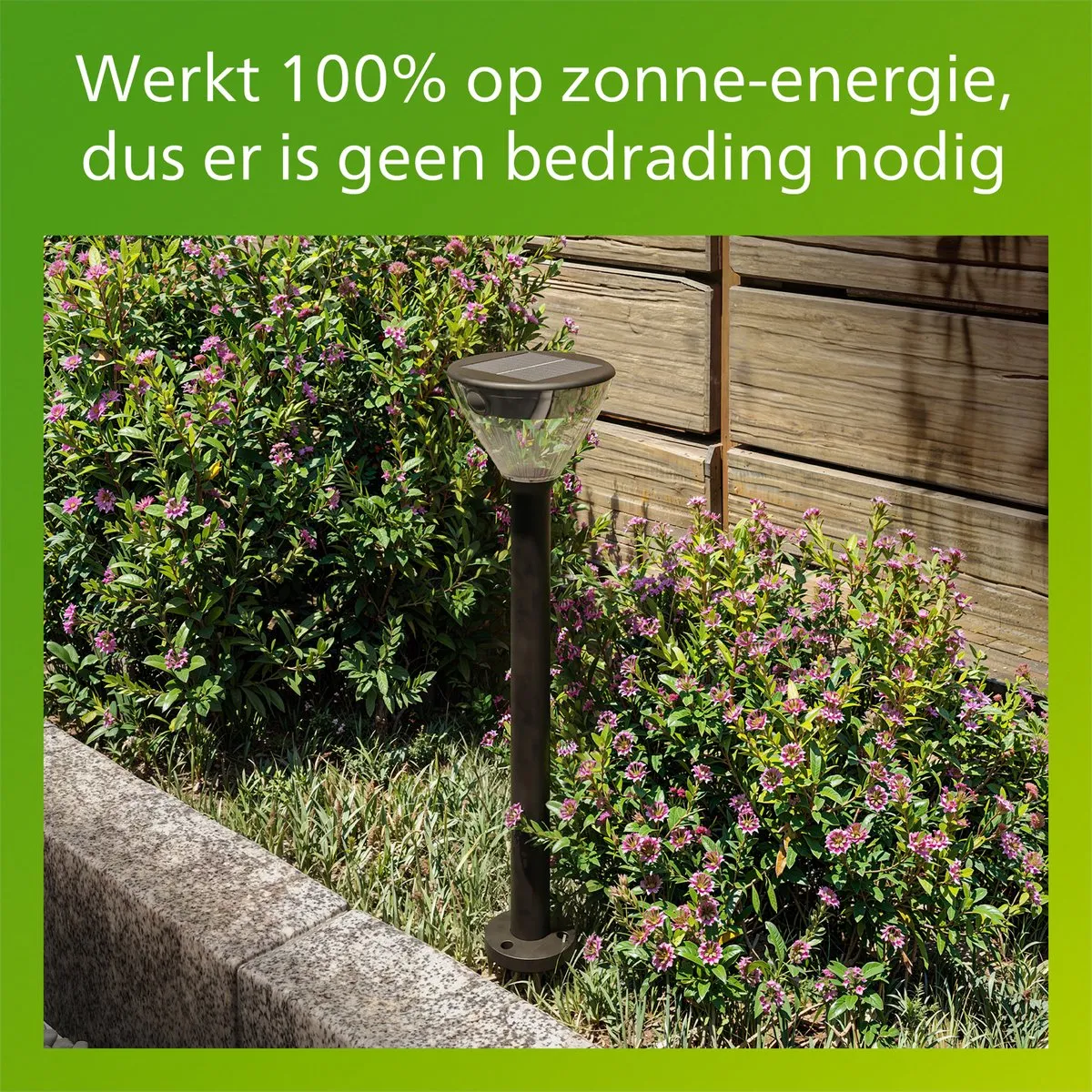 Philips Kyna Solar Sokkellamp Zwart - Warmwit 2700K - IP44