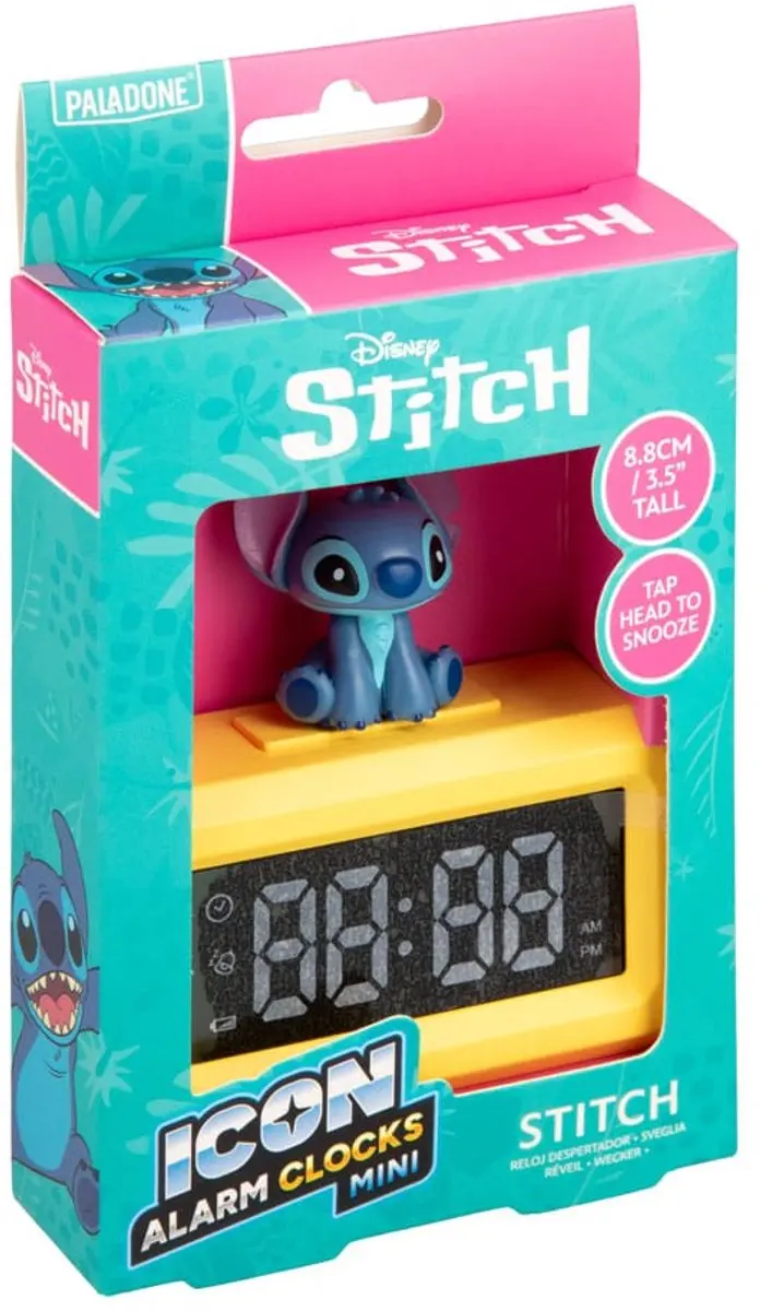 Paladone Lilo & Stitch Stitch Icoon Mini Wekker - 8cm Geel