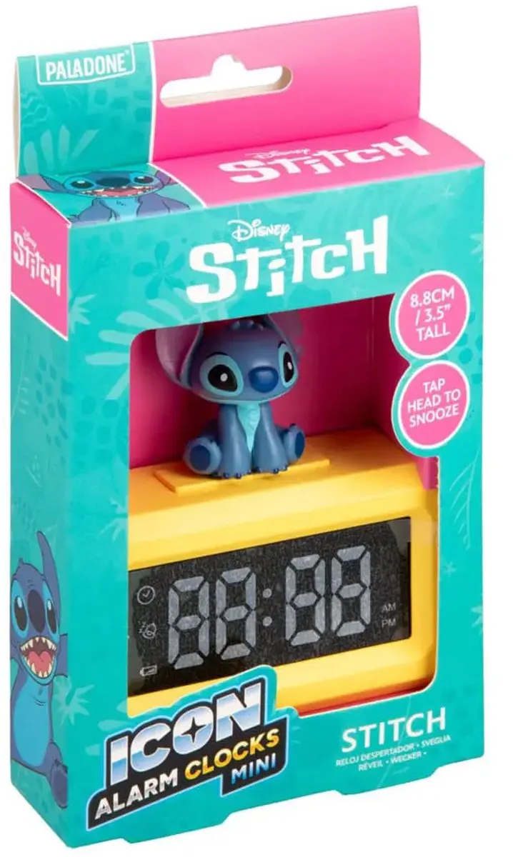 Paladone Lilo & Stitch Stitch Icoon Mini Wekker - 8cm Geel