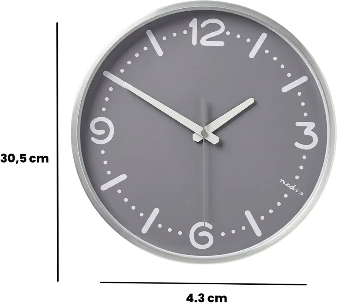 Nedis Wandklok 30cm Metaal - afbeelding 4 van 5