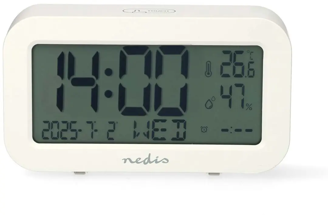Nedis Digitale Wekker - LCD - Snoozefunctie - Wit - afbeelding 2 van 6