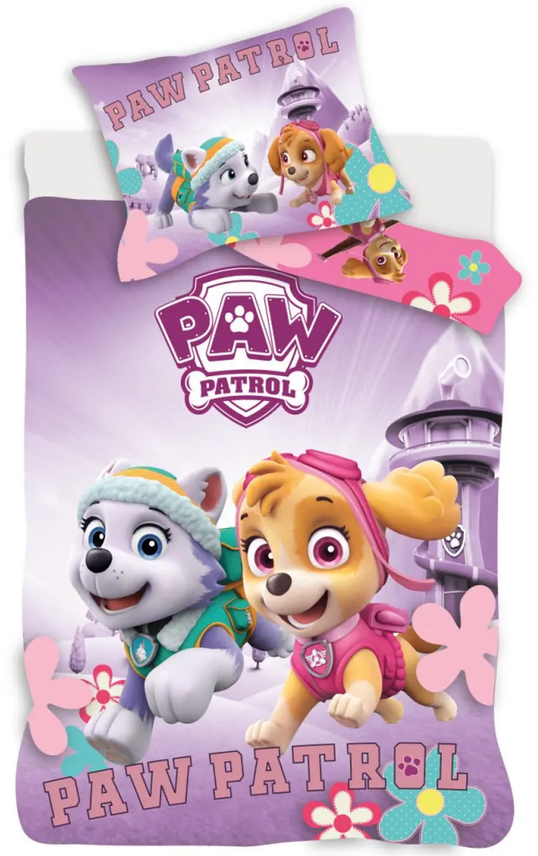 Paw Patrol peuterdekbedovertrek paars 100 X 135 Cm Katoen