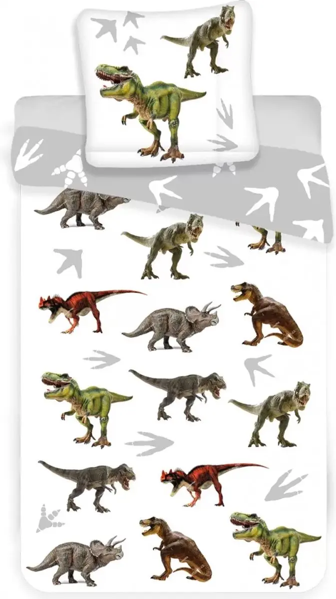 Dinosaurus dekbedovertrek 140 x 200 cm Katoen