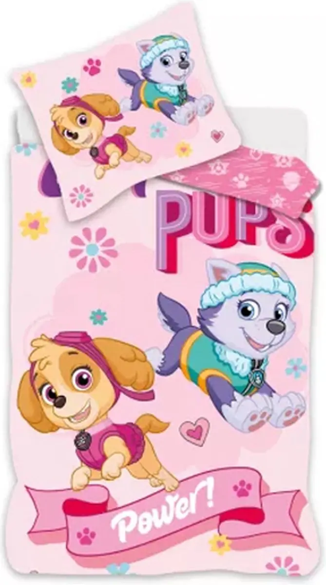Paw Patrol peuterdekbedovertrek roze