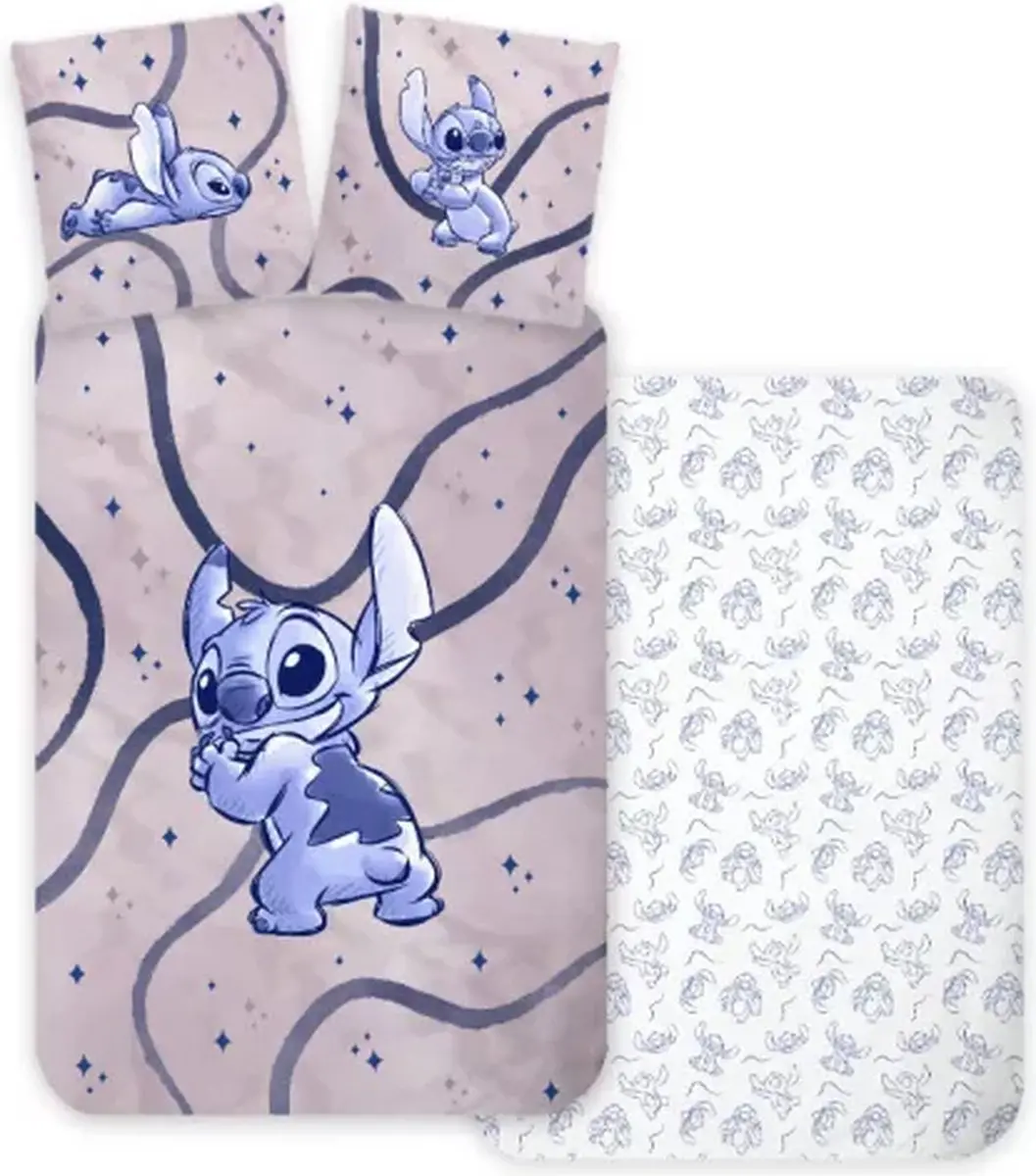 Lilo & Stitch Dekbedovertrek Junior 100x135cm - Paars/Blauw - afbeelding 3 van 3
