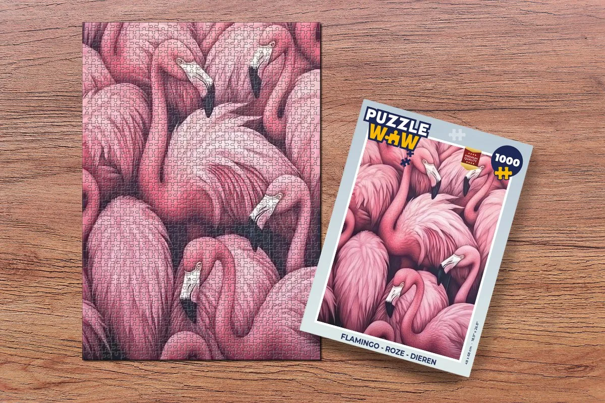 PuzzleWow Flamingo Roze Legpuzzel 1000 Stuks