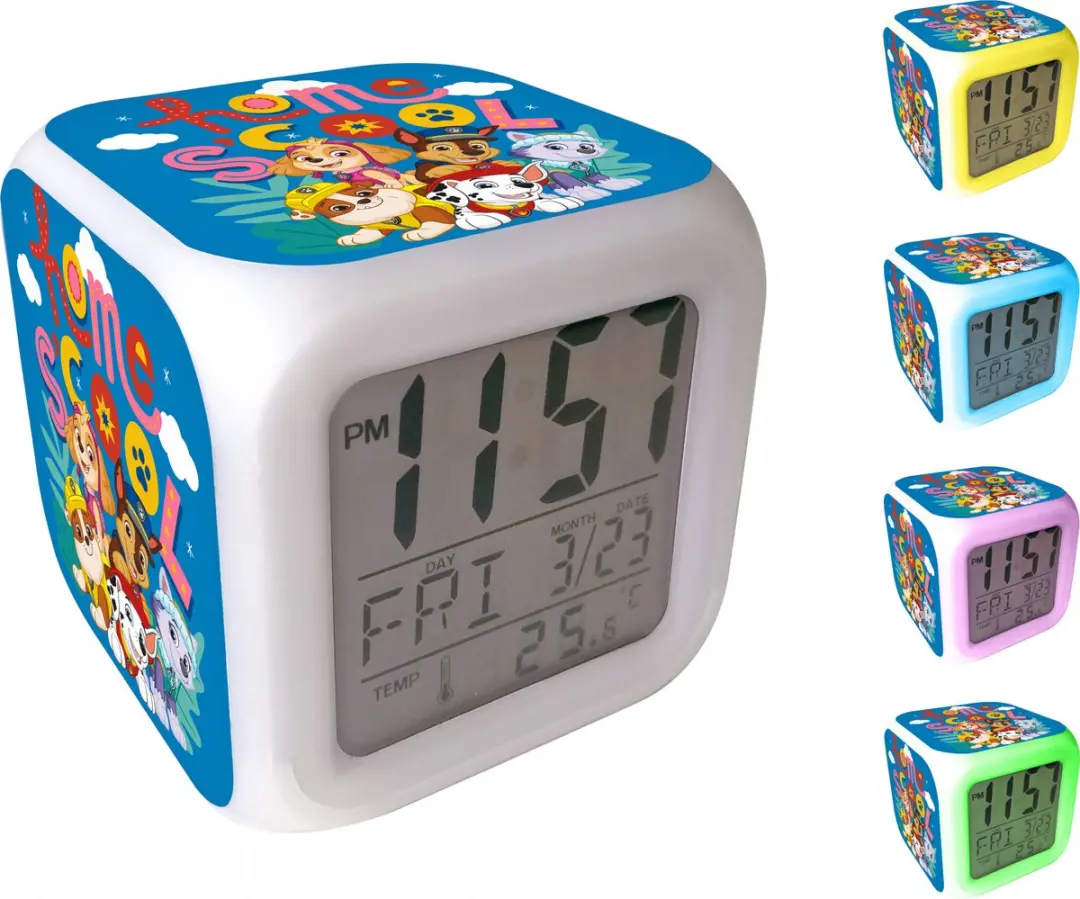 Nickelodeon Paw Patrol Digitaal LED Wekker 8cm - Wit - afbeelding 3 van 5