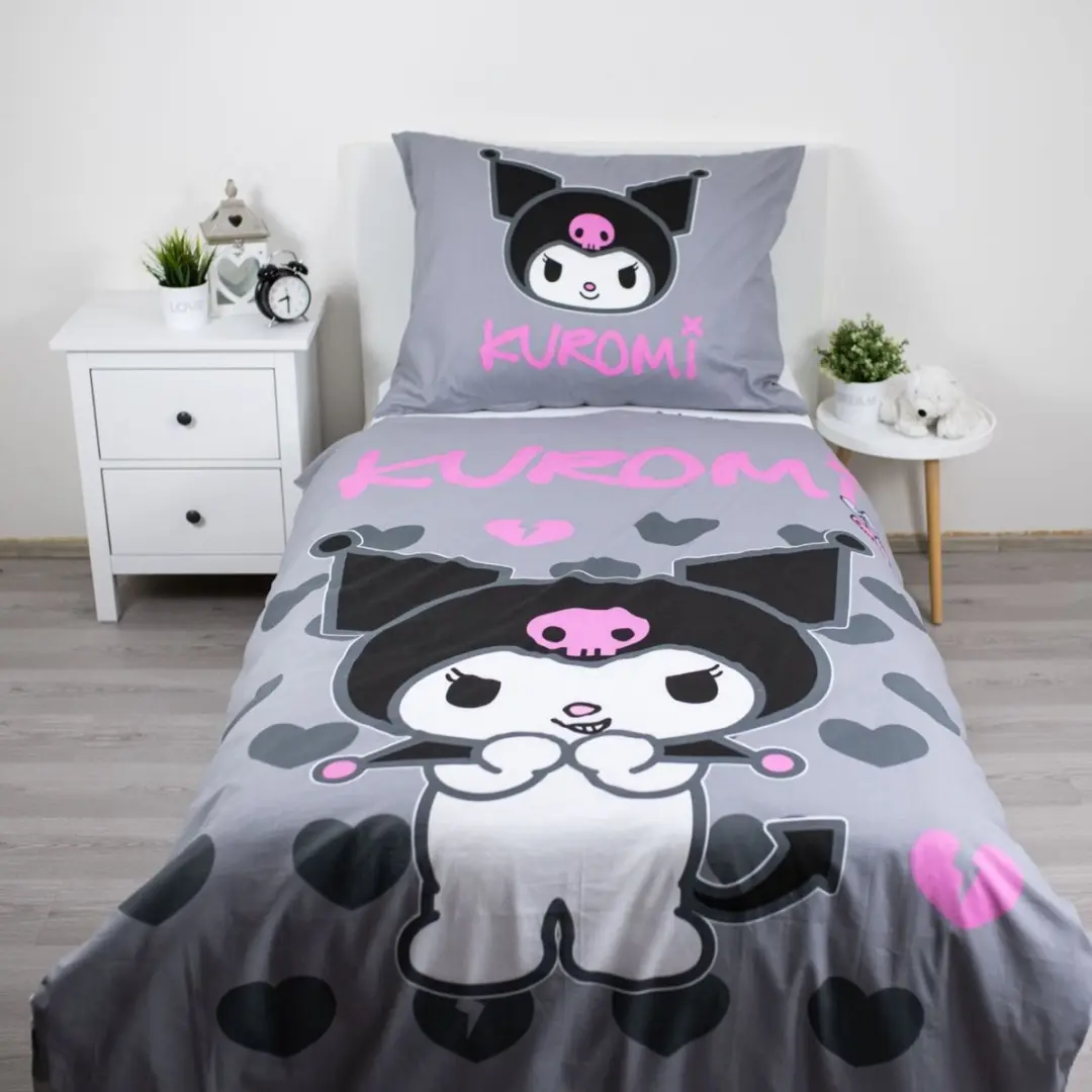 Hello Kitty Kuromi Dekbedovertrek 140x200cm - Katoen - 1 Kussensloop - afbeelding 6 van 6