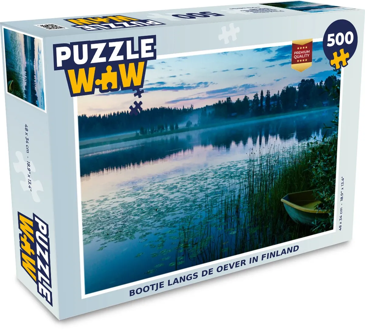 PuzzleWow Bootje langs de oever Finland Legpuzzel 500 Stuks