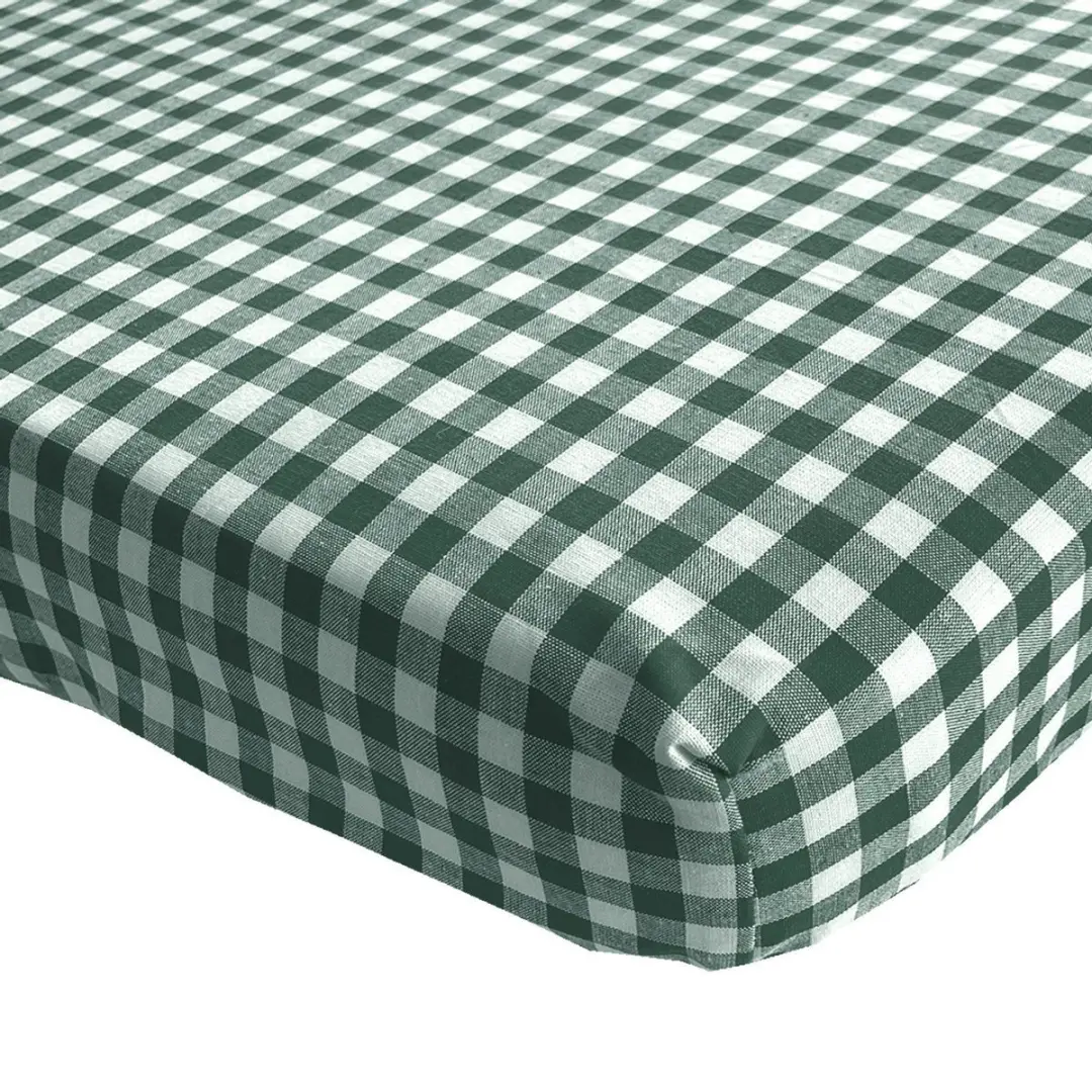BINK Bedding Hoeslaken BB groen 1cm ruit 90 x 200