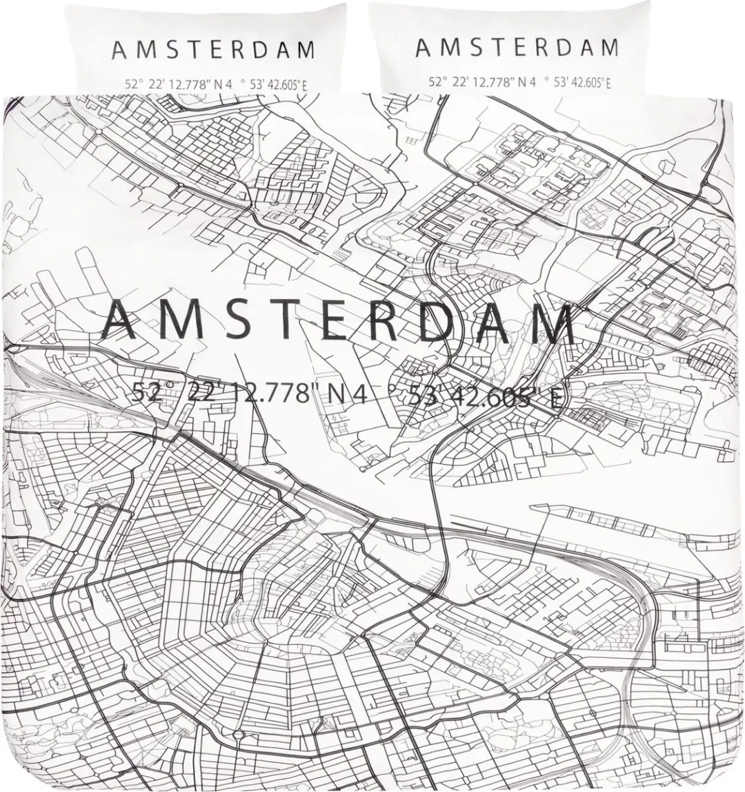 BINK City Dekbedovertrek Amsterdam lits-jumeaux 240x200/240 cm (inclusief 2 kuss