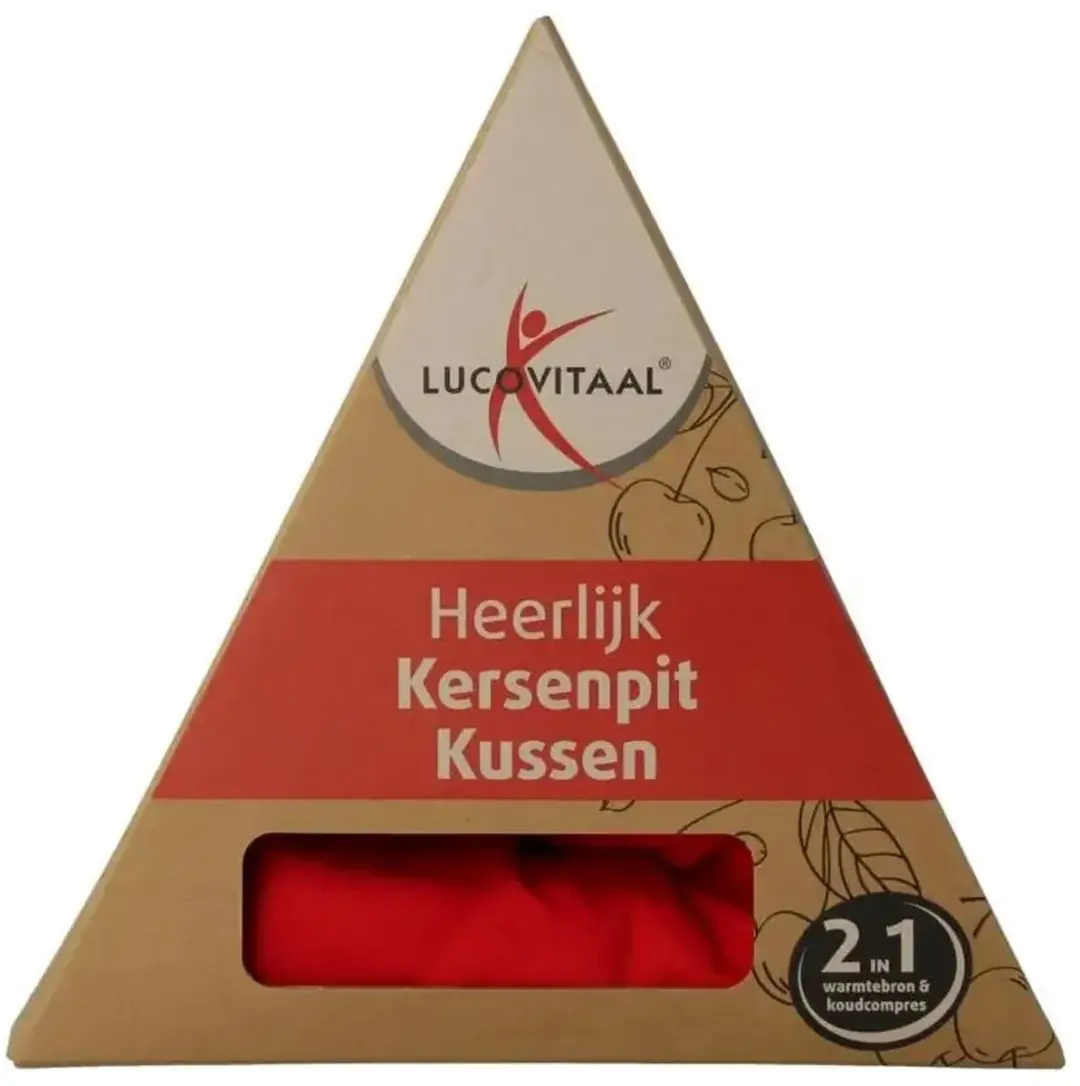 Lucovitaal Kersenpit Kussen 27x27cm - Rood - afbeelding 5 van 5