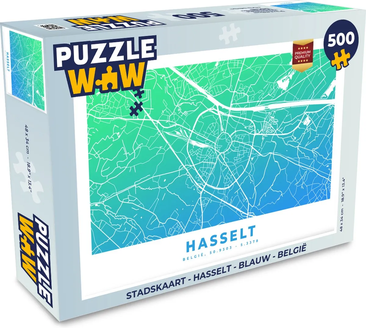 PuzzleWow Hasselt Legpuzzel 500 Stuks - Multicolor