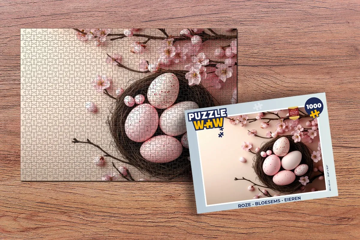 PuzzleWow Roze Bloesems Legpuzzel 1000 Stuks - Eieren