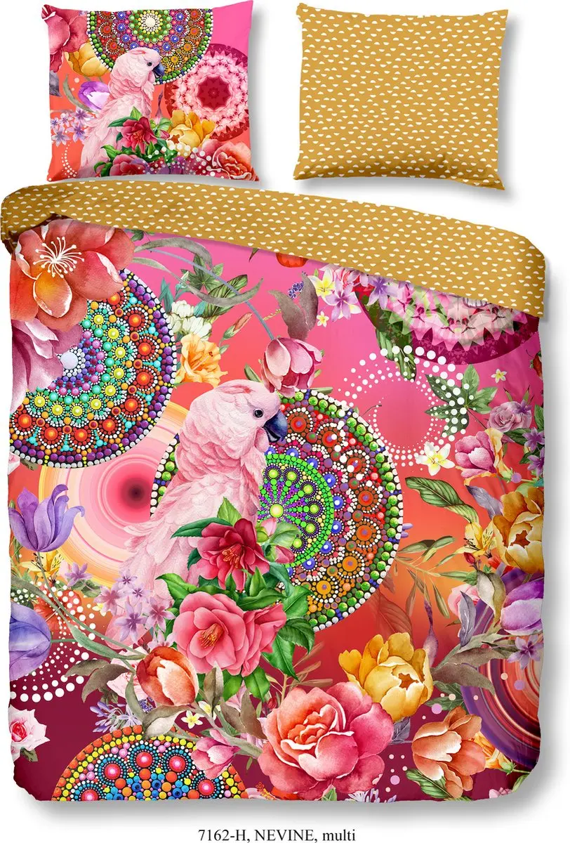 HIP dekbedovertrek mandalas, bloemen en roze papegaai