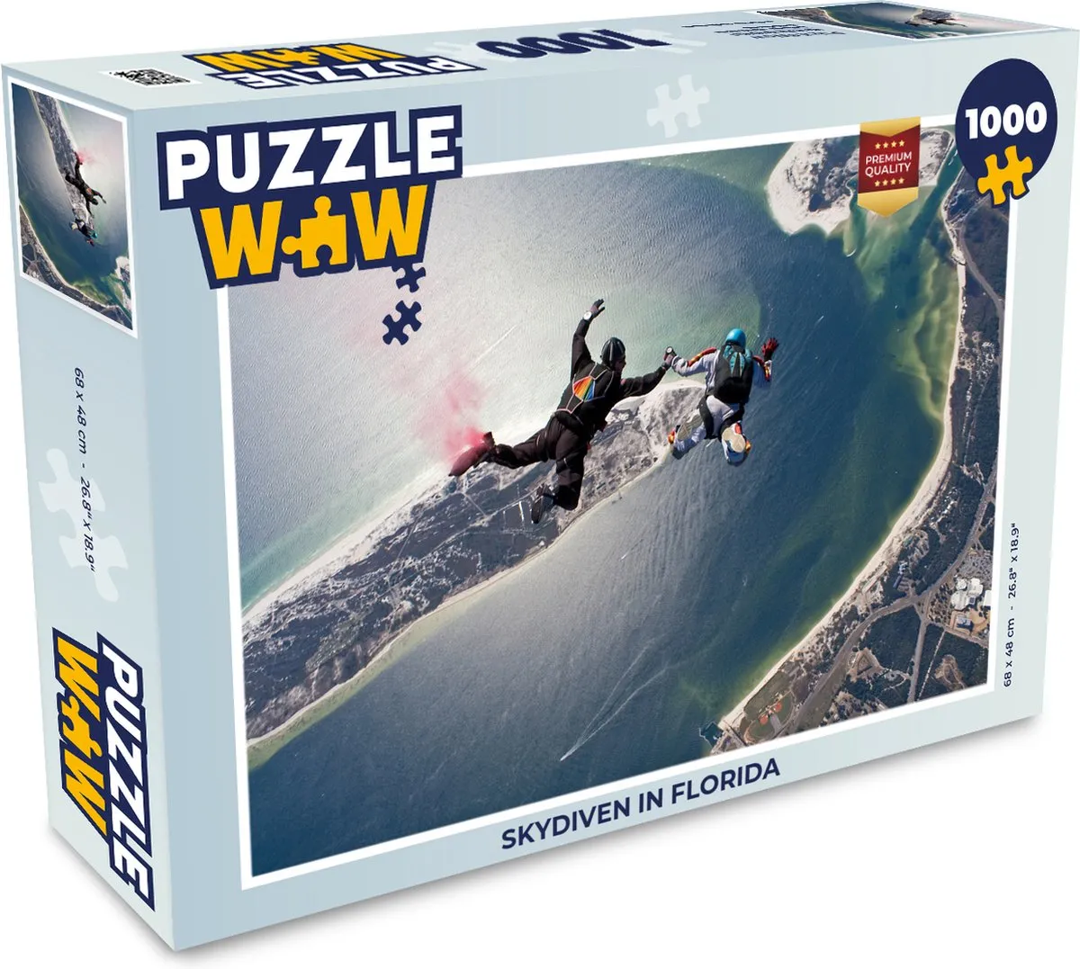 PuzzleWow Legpuzzel Skydiven in Florida 1000 Stuks - Multicolor