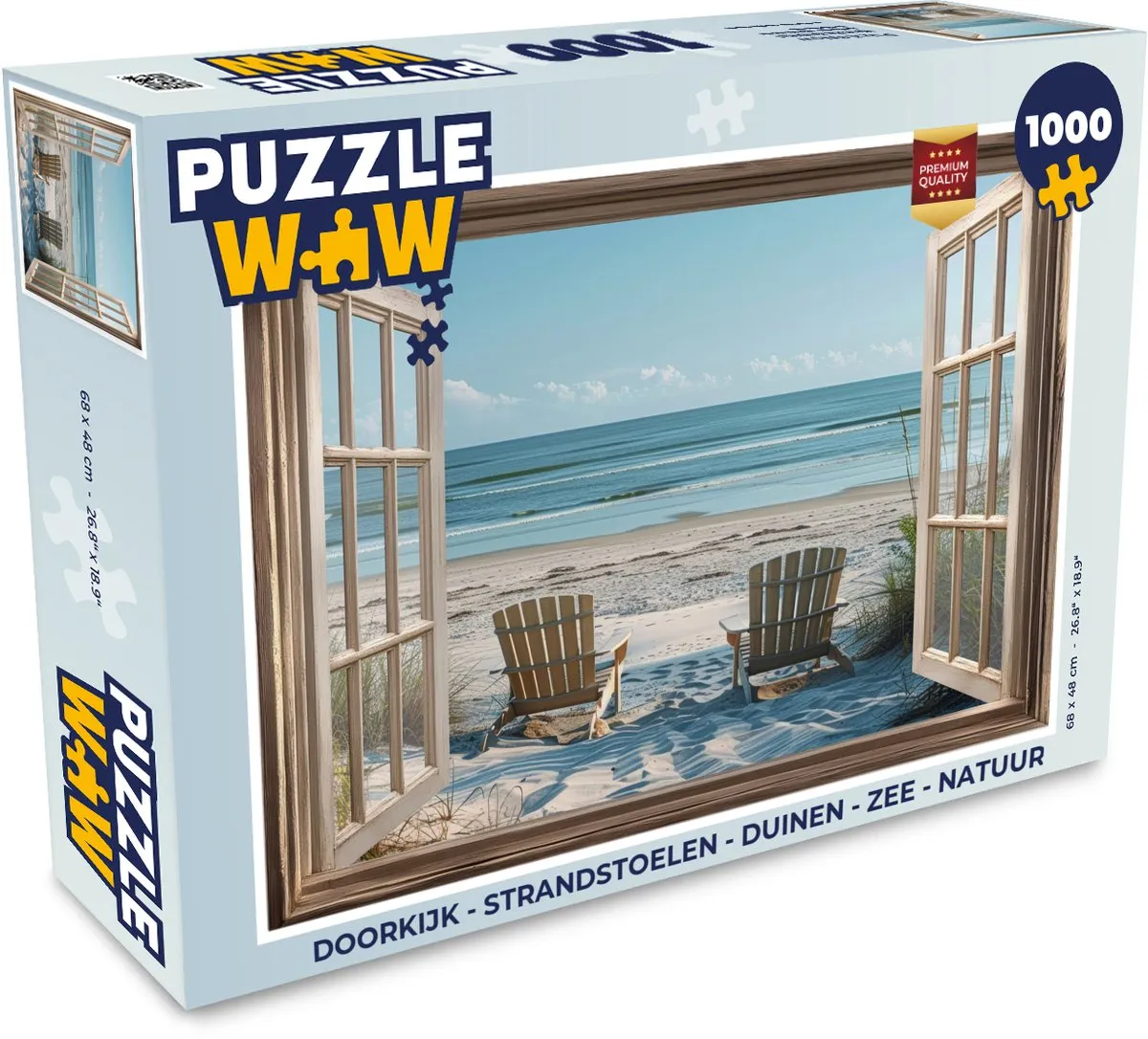 PuzzleWow Legpuzzel 1000 Stuks Strandstoelen - Duinen & Zee